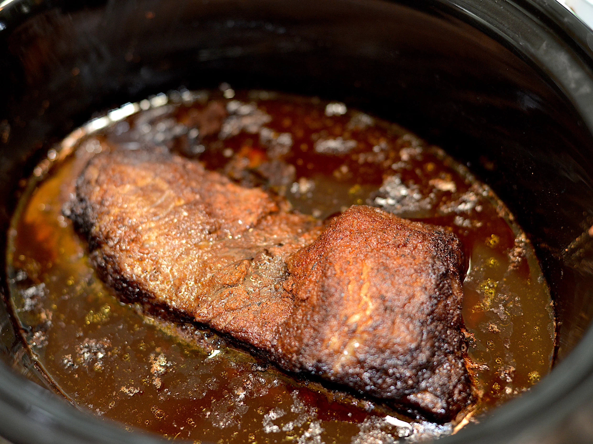 brisket in a slow cooker
