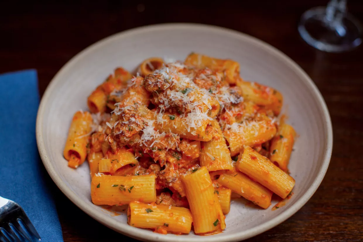 Tom Kerridge's Rigatoni with Sausage and Fennel Recipe | Food Network UK